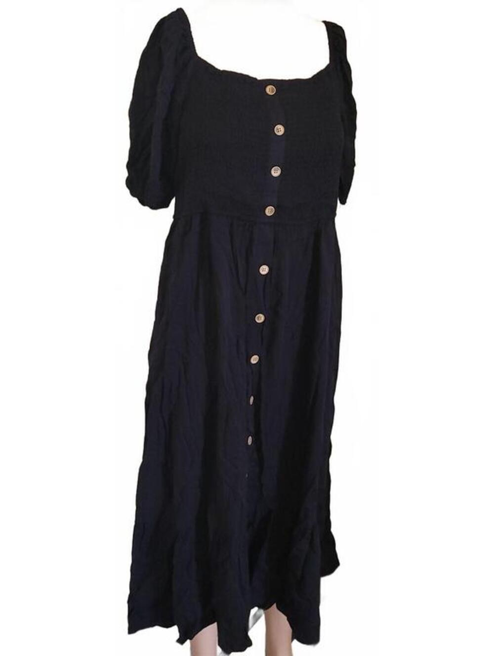 TALISEA Plus Size 16W Black Summe Curvy Women's Stretched Dress